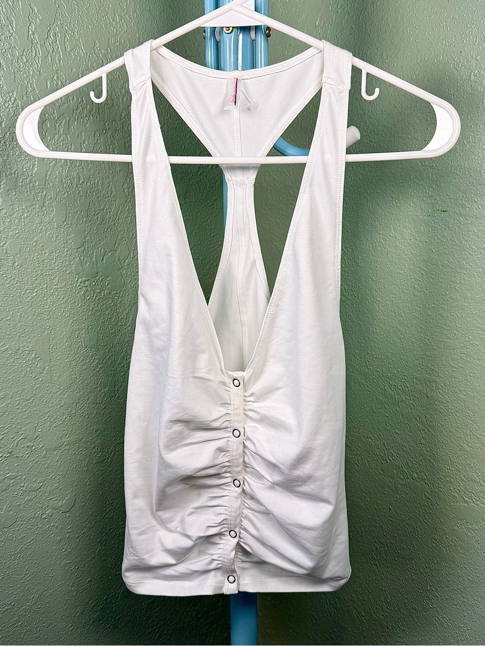 Free People Movement White Ruched Front Racerback Tank Top - Picture 2 of 7